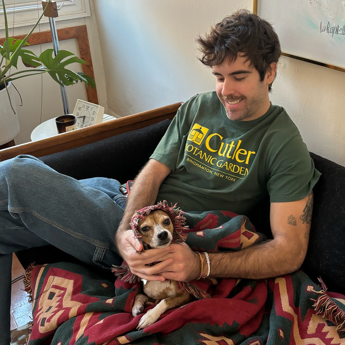 Jacob Erdy with his dog